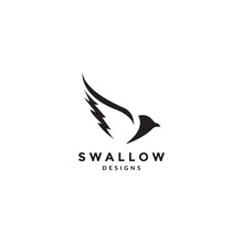 simple shape bird swallow logo symbol icon vector graphic design illustration idea creative