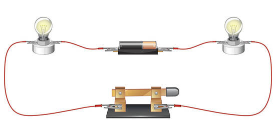 Wall Mural - science experiment of circuits