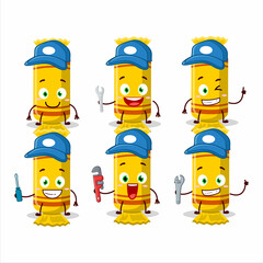 Sticker - mechanic yellow long candy package cute mascot character with pliers