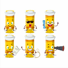 Poster - A character image design of yellow long candy package as a ship captain with binocular