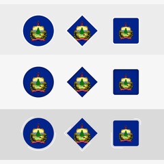 Wall Mural - Vermont flag icons set, vector flag of Vermont.