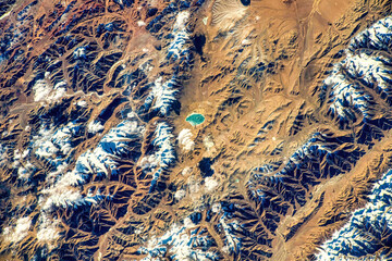 Wall Mural - beauty of land in the us south-west. space viewpoint of earth's crust . digital enhancement. element