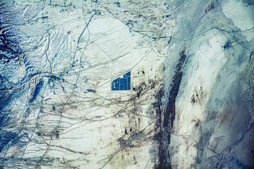 Wall Mural - land pattern in the us south-west. space viewpoint of earth's crust . digital enhancement. elements 
