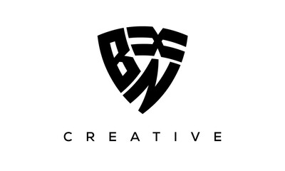 Shield letters BNX creative logo