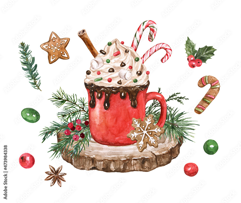 22 Jpgs, Watercolor Hot Chocolate Clipart, Watercolor Hot Cocoa, Christmas  Collage Images,winter Junk Journal,digital Planner,commercial Use - Etsy, image size:1000x841