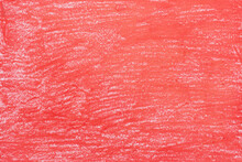 Red Crayon Drawings On The White Paper Background Texture. Red Paint Background Drawing Texture.