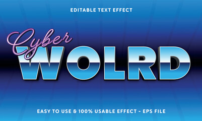 Poster - cyber world editable text effect with modern style compatible for business or product logo