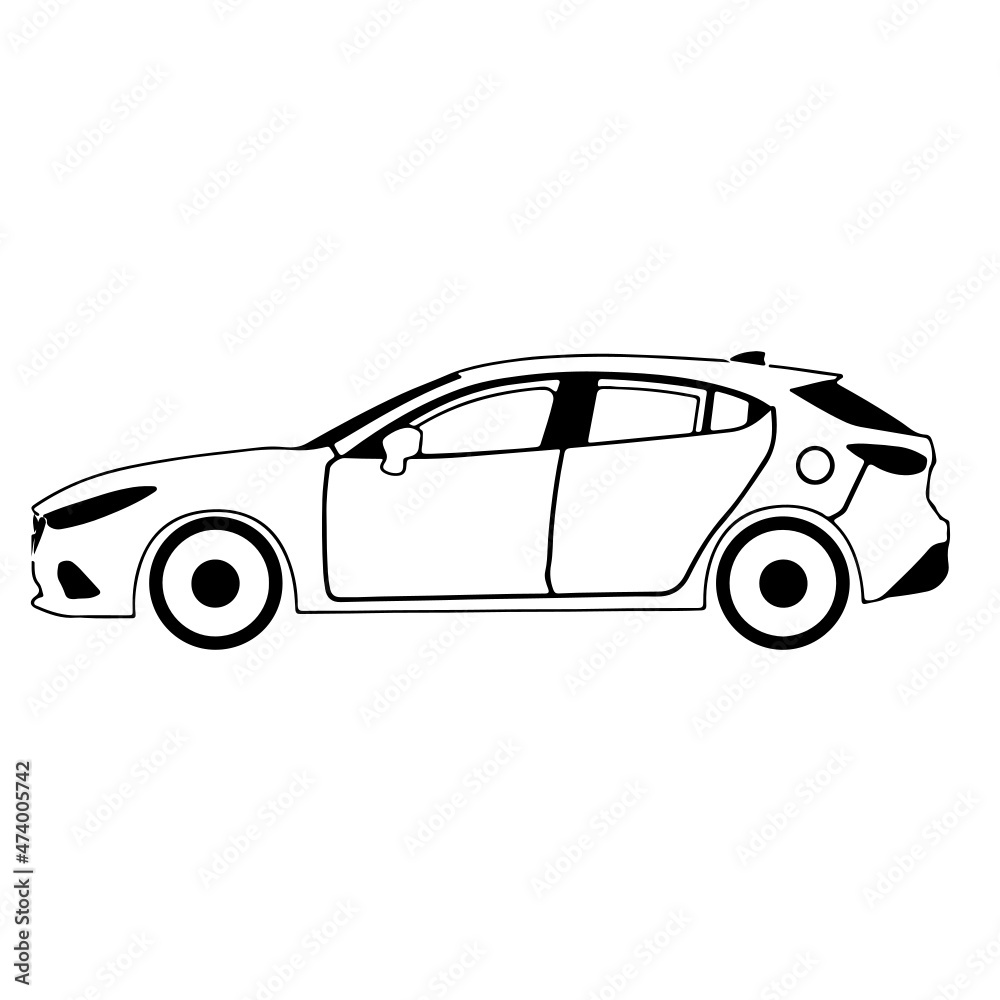 Car Drive Line Art Silhouette Design Element Art SVG EPS Logo PNG ...