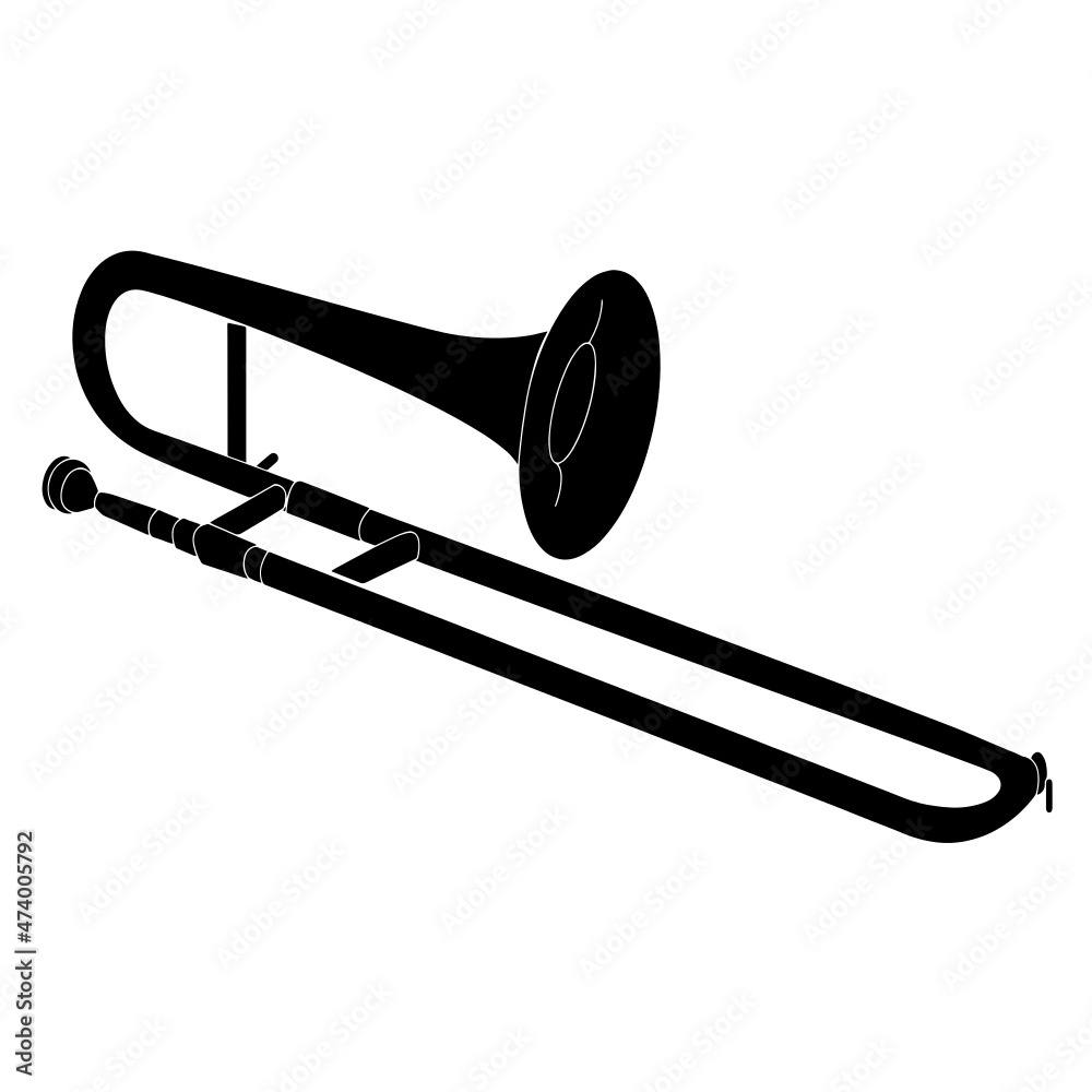 Trumpet Line Art Silhouette Design Element Art SVG EPS Logo PNG Vector ...