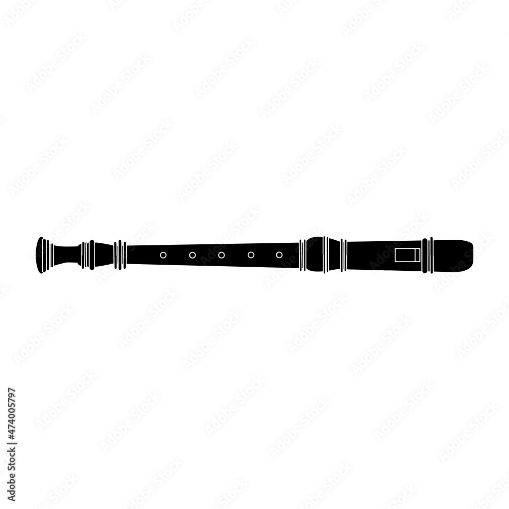 Recorder Line Art Silhouette Design Element Art SVG EPS Logo PNG Vector ...