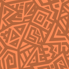 Wall Mural - Unique Geometric Vector Seamless Pattern made in ethnic style. Aztec textile print. African traditional design. Creative boho pattern. Perfect for site backgrounds, wrapping paper and fabric design.