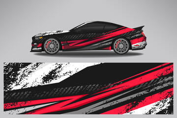  Car wrap design race livery vehicle vector. Graphic stripe racing background kit designs for vehicle, race car, rally, adventure and livery