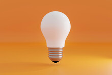 Three dimensional render of white opaque light bulb