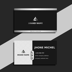 black and silver modern business card template