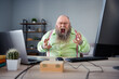 © deagreez - Portrait of attractive outraged nervous guy manager screaming yelling fail at office indoor work place station
