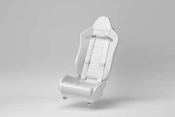 Wall Mural - Car seat isolated on white background. minimal concept. monochrome. 3D render.