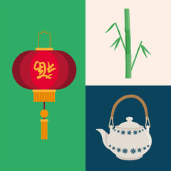 Wall Mural - china culture three icons