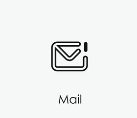Poster - Mail vector icon. Editable stroke. Symbol in Line Art Style for Design, Presentation, Website or Apps Elements, Logo. Pixel vector graphics - Vector