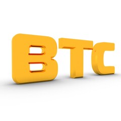 Poster - 3d golden text btc