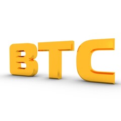 Poster - 3d gold BTC text