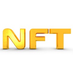 Poster - nft 3d gold text
