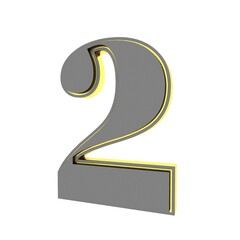 Poster - Gray yellow 3d figure.