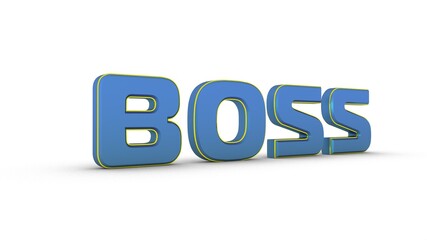 Poster - Blue 3d inscription on a white background.