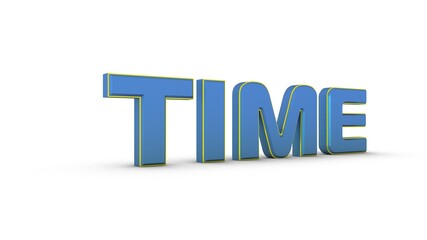 Poster - Blue 3d inscription on a white background.
