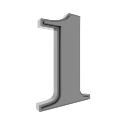 Poster - Gray 3d digit 1
