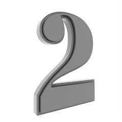 Poster - Gray 3d digit 2