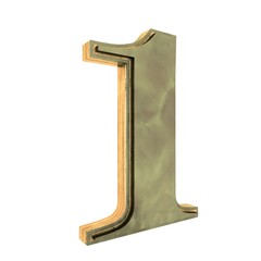 Poster - Bronze textured 3D volumetric numeral 1