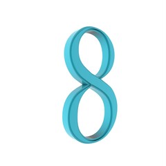 Poster - Blue 3d digit 8