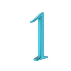 Poster - Blue 3d digit 1