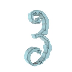 Poster - Blue ice 3d digit.