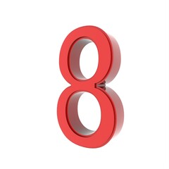 Poster - Red 3d number