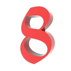 Poster - Red 3d digit. Rendering an image.