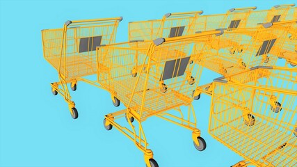 Poster - 3d shopping carts