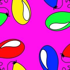 Poster - A pattern of drawn balloons.