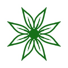 Poster - Green looped abstract leaf pattern