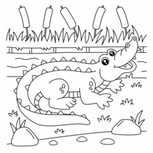 Crocodile Coloring Page For Kids