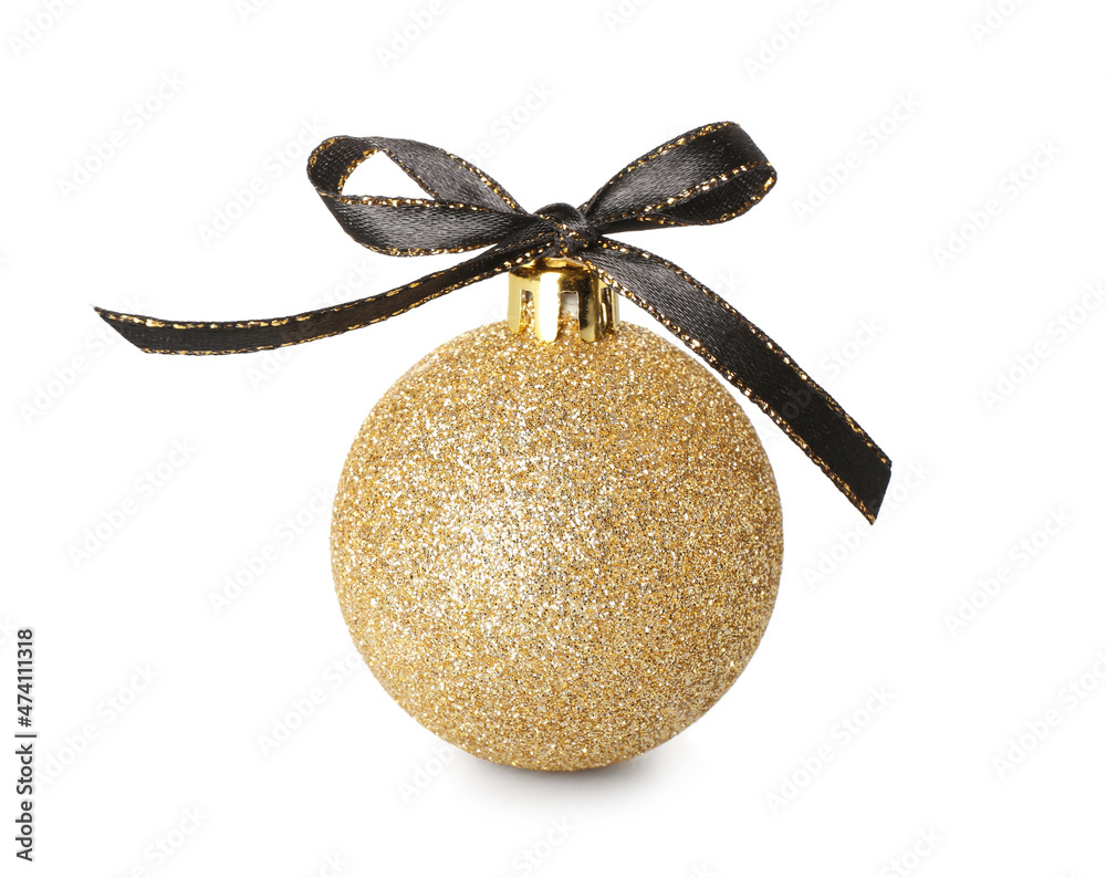 Bright Christmas ball on white background