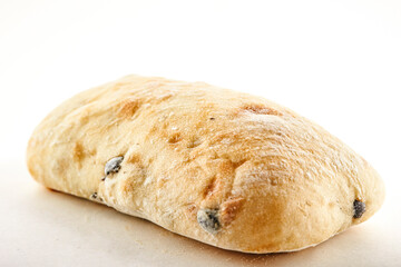 Wall Mural - fresh bread on a white background 