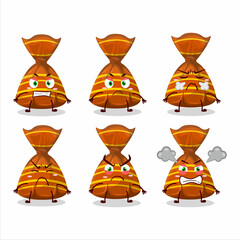 Poster - Orange candy wrappers cartoon character with various angry expressions