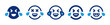 Happy and laughing emoticons icon set.