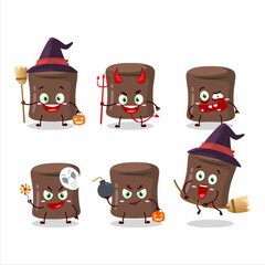 Sticker - Halloween expression emoticons with cartoon character of chocolate marshmallow