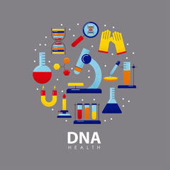 Canvas Print - twelve dna study icons