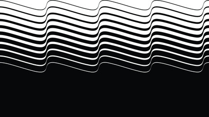 Abstract flow lines background . Fluid wavy shape .Striped linear pattern . Music sound wave . Vector illustration