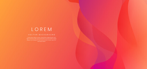 Abstract orange gradient background fluid wave shape overlap with copy space for text.