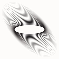 Leinwandbilder - Abstract ellipse with transition from black to invisible. Art icon or sign.