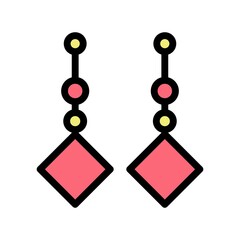 Poster - Ear Rings Line Filled Vector Icon Design